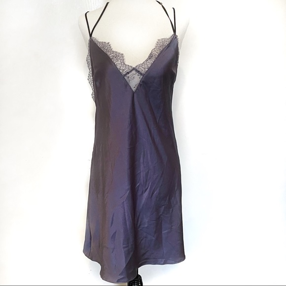Victoria's Secret Other - Victoria’s Secret purple lace panel slip dress